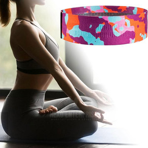 Bandas de botín de Yoga de Color sólido impresas personalizadas más vendidas bandas de resistencia de tela elástica para ejercicio - Product Image 4