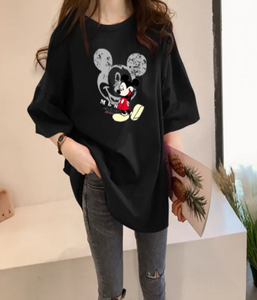 T-shirt décontracté pour femme, 100% coton, grande taille, mode, surdimensionné, manches courtes, ample, mignon, imprimé personnalisé, col respirant, été - Product Image 4