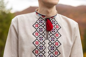 Recién llegado, ropa bordada para parejas, manga larga, bohemio, elegante, ucraniano, Maxi con camisa - Product Image 3