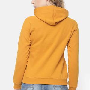 Moda al por mayor Streetwear Material personalizado poliéster algodón ropa de mujer gota hombro sudaderas con capucha Color amarillo - Product Image 3