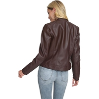 Veste en cuir unie pour femme, grande taille, respirante, hiver 2026, personnalisable (logo et couleur), teinte unie, vente directe