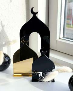 Classic Islamic <b>lantern</b> design metal Ramadan centerpiece perfect for home mosque or religious institution decor - Product Image 3