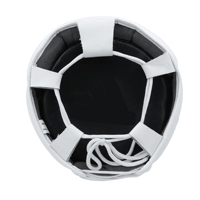 Protège-tête de boxe en cuir PU blanc avec protection d'oreilles rouge, fermeture auto-agrippante réglable, casque de sport unisexe pour adulte