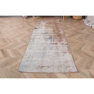 2.3x6.4 ft <b>Rug</b>, Vintage Turkish <b>Runner</b> <b>Rug</b>, Gray Wool <b>Rug</b> - Product Image 2
