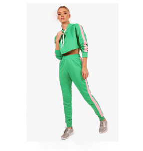 Sweat-shirt à capuche d'hiver personnalisé pour femmes en tissu éponge de haute qualité manches longues poches avant cravate-teinture et imprimé haut court sweat-shirt - Product Image 2