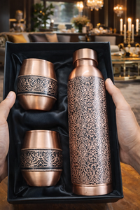 Bouteille en cuivre ayurvédique, bouteille d'eau en cuivre pour la santé, bouteille en cuivre détox, bouteille d'eau potable en cuivre, vaisselle en cuivre ayurvédique - Product Image 4