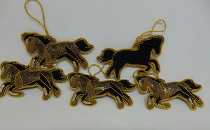 Luxury Decorations Xmas Decorative Hanging <b>Ornaments</b> Luxury Christmas Tree Decorations Hand Embroidery Running Horse - Product Image 6