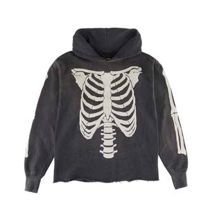 Sudadera con Capucha de Estilo Moderno, Lavado Ácido, Decoloración al Sol, Estilo Urbano, Alta Calidad, 100% Algodón, Talla Grande, Aspecto Desgastado - Product Image 3