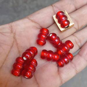 Cuentas de Vidrio Color Granate Claro Hechas a Medida, Ideales para la Reventa por Diseñadores de Joyería y Tiendas de Cuentas, en Forma Cilíndrica - Product Image 2
