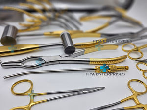 Juego de instrumentos de rinoplastia de alta calidad de 68 piezas con caja de acero Chapado en oro e instrumentos TC - Product Image 5