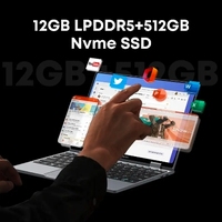 Tablette-ordinateur portable 2 en 1 CHUWI MiniBook X, 12 Go de RAM LPDDR5, 512 Go de SSD, processeur Intel N100, écran tactile de 10,51 pouces, clavier rétroéclairé, Windows 11, Wi-Fi 6