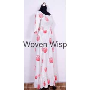 เดรสแม็กซี่ลายดอกไม้ฤดูใบไม้ร่วงสำหรับผู้หญิงเสื้อผ้าแฟชั่นพิมพ์ลายดอกไม้ทอโดยผู้ผลิตวิธีการพิมพ์ดิจิตอล - Product Image 3