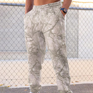 กางเกงวอร์มผ้าฝ้ายน้ำหนักเบาพิมพ์ลายพรางต้นไม้จริงสำหรับผู้ชาย พิมพ์ลายพรางป่า กางเกงจ็อกเกอร์สำหรับตั้งแคมป์ กางเกงกลางลำตัว - Product Image 5