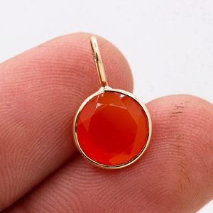 Natural Faceted Carnelian Gemstone 14k <b>Solid</b> Yellow <b>Gold</b> <b>Gold</b> Plated Handmade Women <b>Pendant</b> Jewelry GIA for Gift Wholesale - Product Image 2