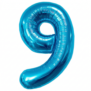 ลูกโป่งปาร์ตี้รูปเลข 9 สีฟ้าอ่อน ขนาด 40 นิ้ว ลูกโป่งเมทัลลิกขนาดใหญ่ สำหรับตกแต่งงานวันเกิด ขายส่งจากสเปน - Product Image 1
