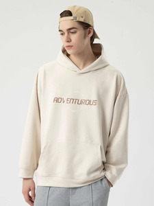 2024 meilleure vente hommes pull Style à capuche hiver chaud 100% coton polaire thermique sweats à capuche avec broderie automne uni teint - Product Image 4