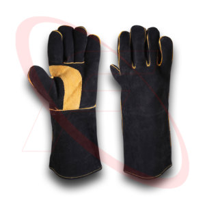 2024 cuir de vachette fendu travail sécurité travail gant de soudage résistant à la chaleur avec doublure polaire en laine soudage Mig - Product Image 1