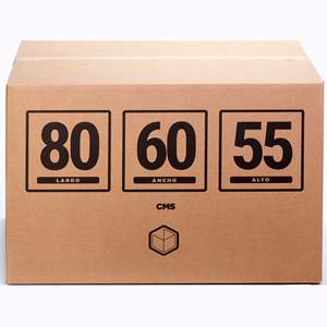 Caisse en carton géante 80x60x55 cm, rigide, double paroi renforcée, grand coffre pour déménagement, taille moyenne, palette Annimas - Product Image 1