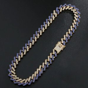 Luxury Blue Icedout Hip Hop Cuban Stainless Steel Bracelet Moissanite Diamond Quartz <b>Watch</b> Pointer Sapphire Glass Waterproof - Product Image 3