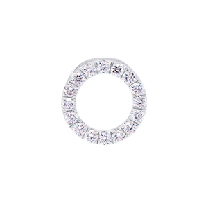 Pendentif circulaire classique en diamant dans un serti à griffes en or blanc 14 carats, diamants synthétiques cultivés en laboratoire, certifiés IGI, clarté VVS, couleur D - Product Image 3