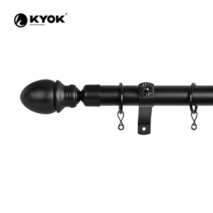 Tringle à rideau noire KYOK avec embout décoratif, design moderne et élégant, installation facile, forme ronde, diamètre de 0,75 à 0,99 pouce - Product Image 6