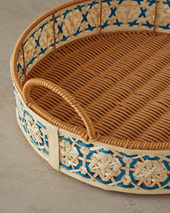 Nueva idea Aspecto exótico Nueva opción Maravillosa para el almacenamiento de vajilla Mimbre hecho a mano con bandeja de servicio de Bambú - Product Image 3