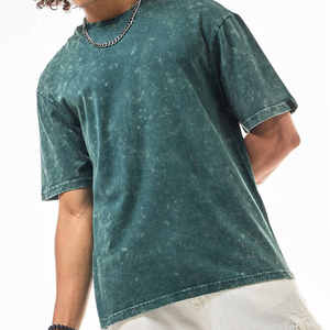 Men's <b>Tie</b>-Dye Short Sleeve Acid Wash T-Shirt 100% Cotton Regular Fit O-Neck Casual Solid Color Jersey <b>Knitted</b> Top - Product Image 2