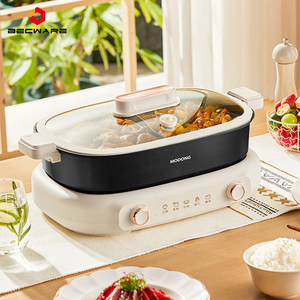 Piatto elettrico per uso domestico a doppio sapore pentola calda multifunzione pentola da cucina integrata non stick fornello elettrico - Product Image 3