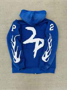 Sudadera con capucha unisex con parche bordado lavado ácido para la calle con logotipo personalizado Sun Fade 450 GSM French Terry - Product Image 4