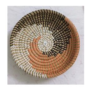 Crafts <b>Decoration</b> Seagrass Hanging <b>Plate</b> Home Style Hand-knitted Round <b>Plate</b> <b>for</b> Seagrass <b>Wall</b> <b>Decoration</b> Ready to Ship - Product Image 4