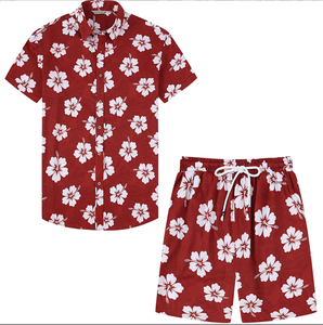 Ensemble chemises et Shorts hawaïens pour hommes, fleurs, <span class=keywords><strong>costume</strong></span> hawaïen, pour soirée à la plage, nouvelle collection, - Product Image 4