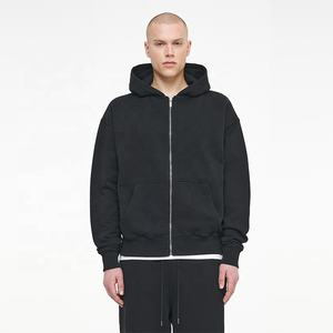 Sweat à capuche zippé oversize de haute qualité avec logo personnalisé Sweats à capuche amples et chauds à fermeture éclair avec logo pour hommes - Product Image 1