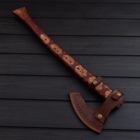 Hache Tomahawk artisanale de haute qualité, fabriquée à la main, en acier au carbone forgé, manche en bois, fourreau en cuir, 20 pouces, pour le camping et la chasse