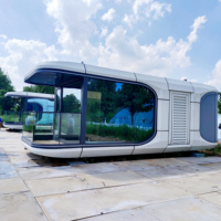 Maison préfabriquée modulaire en conteneur avec structure en aluminium et en acier, design moderne pour usage hôtelier
