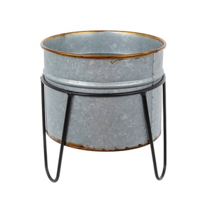 Fancy Plain Iron Galvanizado Forma ovalada Personalización ecológica Maceta de flores moderna Juego de 3 piezas Home Garden Uso al aire libre - Product Image 4