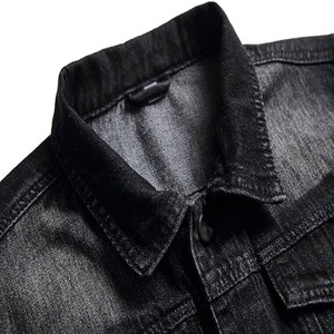 Winter <b>Jacket</b> <b>Men</b> Wear Long Sleeve Covered With Button Best Selling Stylish Black Color <b>Denim</b> Jean <b>Jacket</b> - Product Image 3
