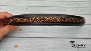 Accessoire de bride équestre de luxe en cuir de cristal marron fait à la main pour l'équitation et les spectacles - Product Image 4