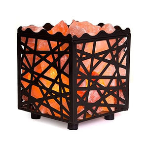 Lampe de sel de l'Himalaya 100 % naturelle de haute qualité avec panier en fer, couleurs rose/orange/rouge, vente en gros mondiale, artisanat décoratif - Product Image 4