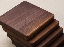 Juego de posavasos de madera elegantes y simples con soporte compacto para casas modernas minimalistas de nogal - Product Image 3