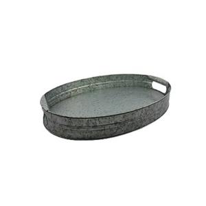 Plateau de nourriture rond galvanisé avec poignées de corde Grande taille Idéal Restaurant Snacks Desserts Élégant Ustensiles de cuisine Accessoire de service - Product Image 3