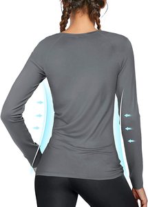 Camisa de protección contra sarpullidos de manga larga ligera personalizada para hombres/mujeres UPF 50 + SPF Sudadera con capucha UV de secado rápido estampado para verano al aire libre - Product Image 3
