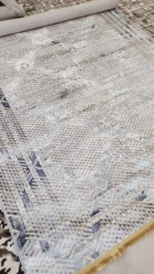 Alfombra de Yute Adiva Moderna, Hecha a Máquina, de Polipropileno Turco, Jacquard, Tejida, de Pelo Alto, Acolchada, con Diseño Floral, Grosor Medio - Product Image 4