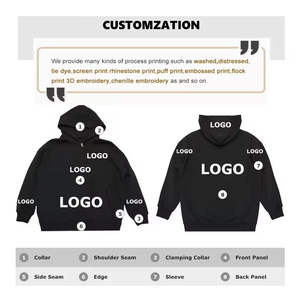 Custom French Terry Fleece Cropped Hoodie Streetwear Boxy Puff Style Embroidery Spring Eco-Friendly Breathable - Product Image 4