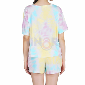 Elegante y cómodo conjunto doble de algodón para mujer, manga corta, patrón sólido, Tops, pantalones cortos, camiseta personalizada, conjunto corto, conjunto doble para mujer - Product Image 1