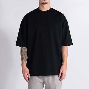 เสื้อยืดคอตตอนแบบสวมหัวของผู้ชายเสื้อวิ่งลายพื้นไซส์ใหญ่พิเศษ - Product Image 4