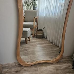 High Quality Walnut Wooden Frame Art <b>Deco</b> Full Length <b>Mirror</b> Handmade Eco-Friendly Home Decor Cheap Price - Product Image 2