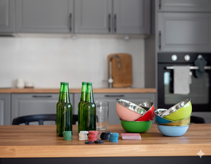 ชุดชามสแตนเลสเคลือบสีหลากหลายสำหรับเสิร์ฟ/ผสมอาหาร - Product Image 2