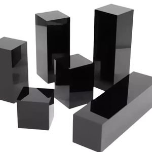 Black Acrylic Solid Cube Display Block <b>Stand</b> for Jewelry, Rings, Earrings, Bracelets, Toys, Figurines, Retail Counters - Product Image 1