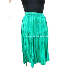 Vintage Style Bohemian Floral Printed Tunic for Women Elegant XS Size Cotton Maxi <b>Skirt</b> <b>Wrap</b> Design Natural Plus Features - Product Image 2