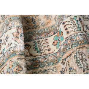 1.8x8 ft Vintage Rug, <b>Brown</b> Plants & trees Turkish <b>Wool</b> Rug - Product Image 5